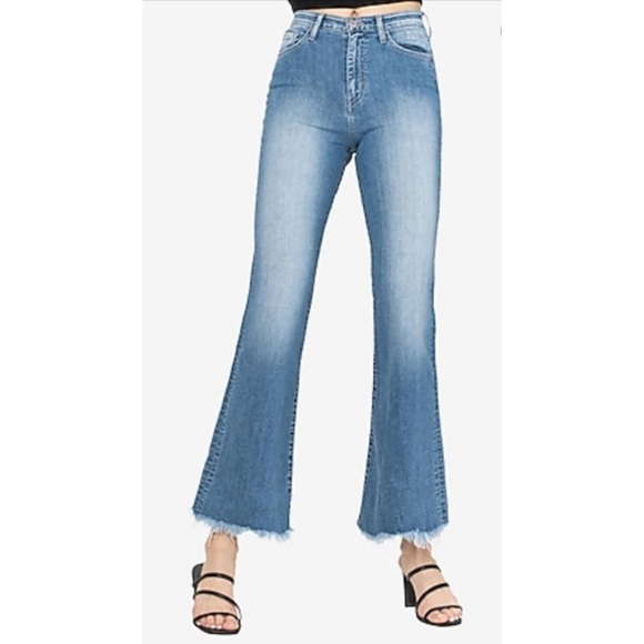 Express Flare leg - bell bottom- Blue Denim Jeans - Picture 1 of 10